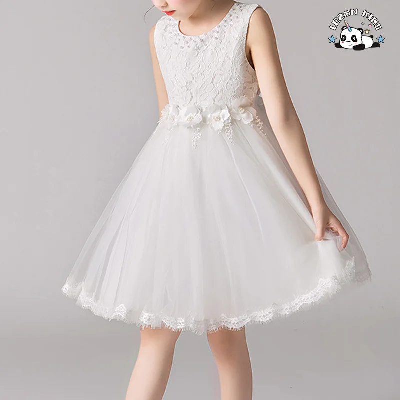 LEZONKIDS - Children's Dress Beaded Fancy Party Flower Dress Frocks Designs Tulle Flower Dresses
